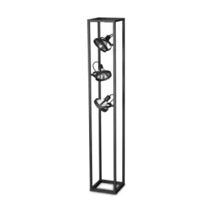 Image of AUDIO 3 Light Multi Arm Floor Lamp Black, In-Built Switch, Non-Dim