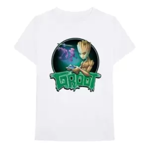 Image of Marvel Comics - I am Groot - Groot Gaming Unisex Large T-Shirt - White
