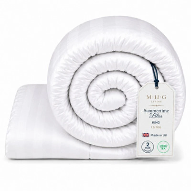 Image of MHG Living MHG Living King Size White Lightweight Summer Hollowfibre Duvet 1.5 Tog - Wilko White