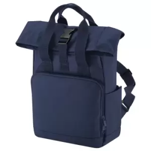 image of Bagbase Roll Top Recycled Twin Handle Backpack (One Size) (Navy Dusk)