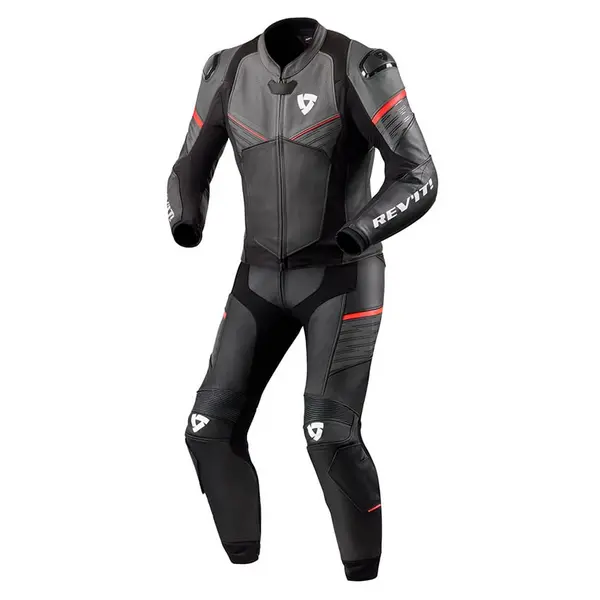 Image of REV'IT! Combi Beta Two Piece Suit Anthracite Neon Red Size 46