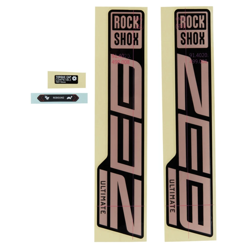 Image of Sram Rockshox Fork Decal Kit Zeb Ultimate 2729 2021 MATTE COPPER FOILHIGH GLOSS BLACK NO SIZE MATTE COPPER FOIL/HI