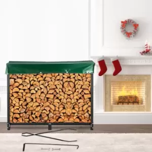 Image of VEVOR Firewood Log Rack, 8ft Firewood Rack Outdoor, Black Firewood Rack stand, Steel Outdoor Wood Rack, Firewood Log Holder with Load Capacity