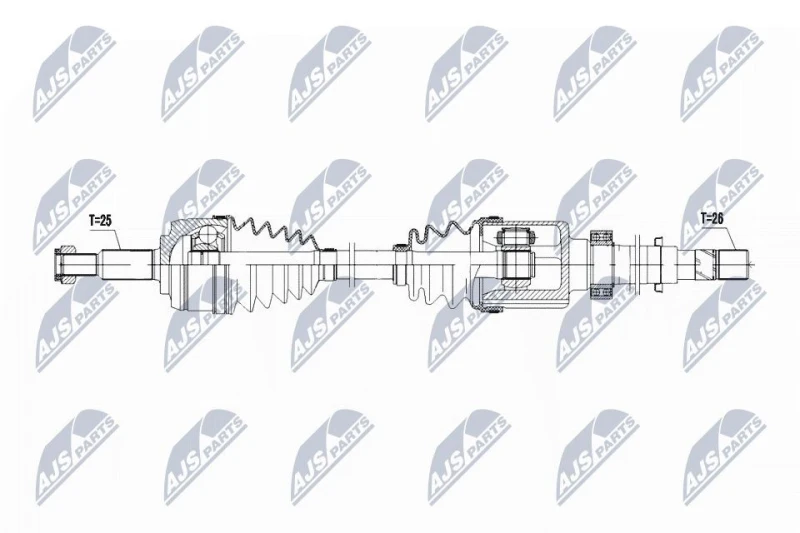 Image of NTY NPW-RE-187 Drive shaft Manual Transmission, Front Axle Right Drive Shaft (13)