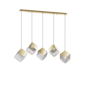 Image of Priscila Bar Pendant Ceiling Light 5 Light Golden, Textured G9