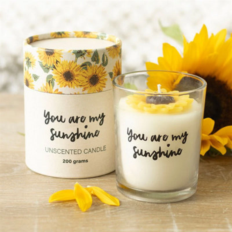 Image of You Are My Sunshine Candle With 3D Sunflower