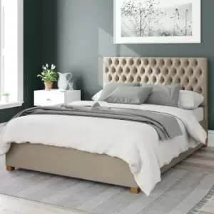 Image of Aspire Monroe Linen Kingsize Ottoman Bedframe - Natural