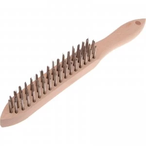 image of Faithfull Stainless Steel Scratch Wire Brush 3 Rows