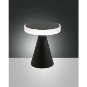 image of Fabas Luce Neutra Integrated LED Table Lamp Black Glass