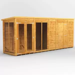 Image of 16X4 Power Pent Summerhouse Combi Including 6ft Side Store