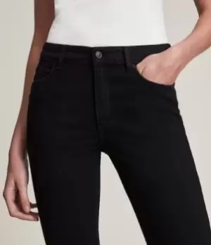 Image of AllSaints Womens Miller Mid-Rise Size Me Skinny Jeans, Black, Size: M