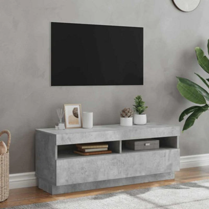 Image of VIDAXL TV Cabinet with LED Lights Concrete Grey 100x35x40cm Vidaxl 8720286218686