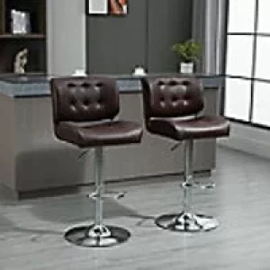 image of Homcom Racing Style Bar Stool Brown 2 Pieces