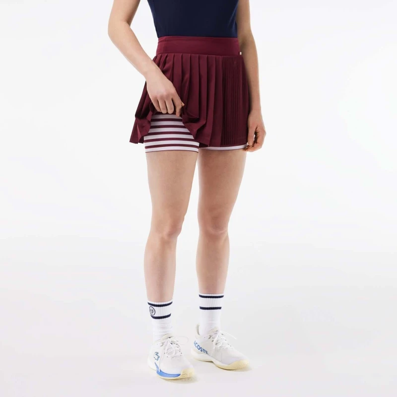 Image of Lacoste Roland-Garros Edition Sport Pleated Tennis Shorts Purple female 8