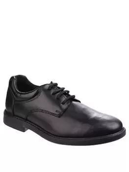 Image of Hush Puppies Tim Lace Back To School Shoe - Black, Size 5 Older