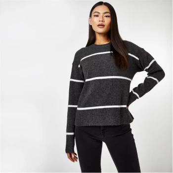 image of Jack Wills Stripe Crew Neck Jumper - Black