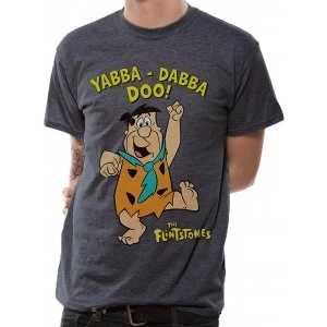 image of The Flintstones - Yabba Dabba Doo Mens Small T-Shirt - Grey