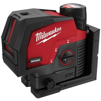 image of Milwaukee - M12 CLLP-301C M12 Green Cross Line Laser With Plumb Points