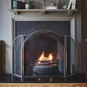 image of Ivyline Pewter Curved Surround Fire Screen H79.5cm W130cm