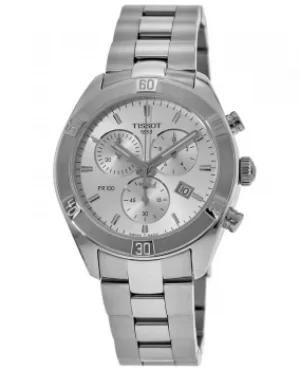 Tissot PR 100 Sport Chic 38mm Chronograph Silver Dial Womens Watch T101.917.11.031.00 T101.917.11.031.00