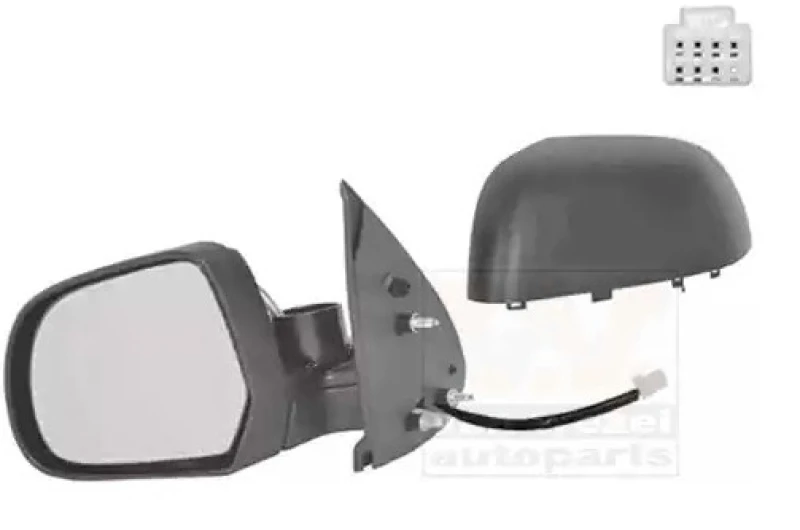 Image of VAN WEZEL 3335807 Wing mirror * HAGUS * Left, Heatable, primed Outside Mirror (50)