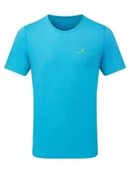 image of Ronhill Core Running T-Shirt - Cyan Blue, Cyan, Size L, Men