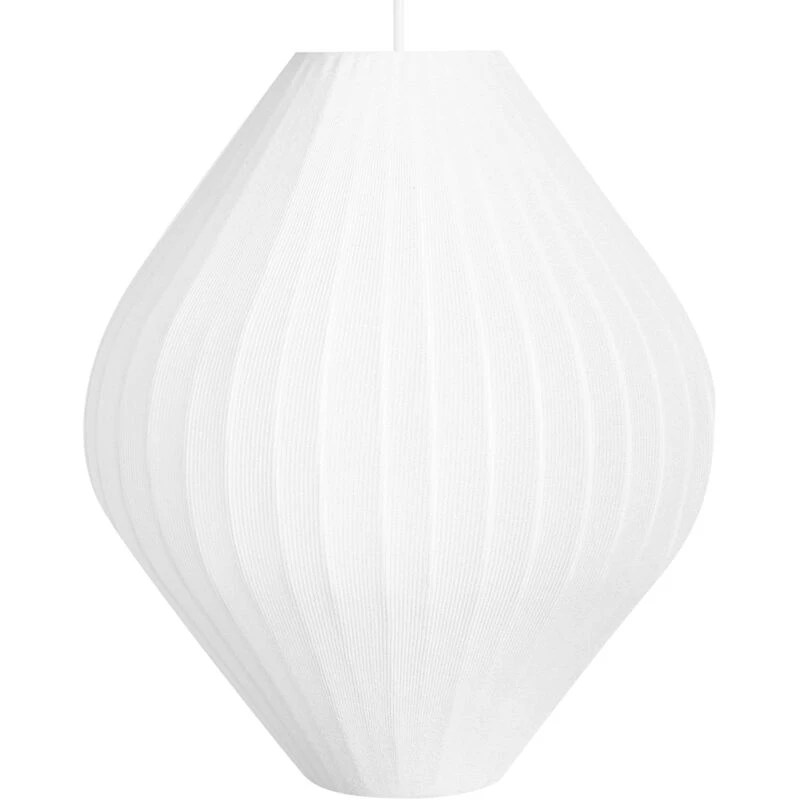 Image of Beliani Pendant Lamp Alme Fabric White