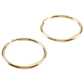 Guess Dream & Love Yellow Gold Tone Hoop Earrings