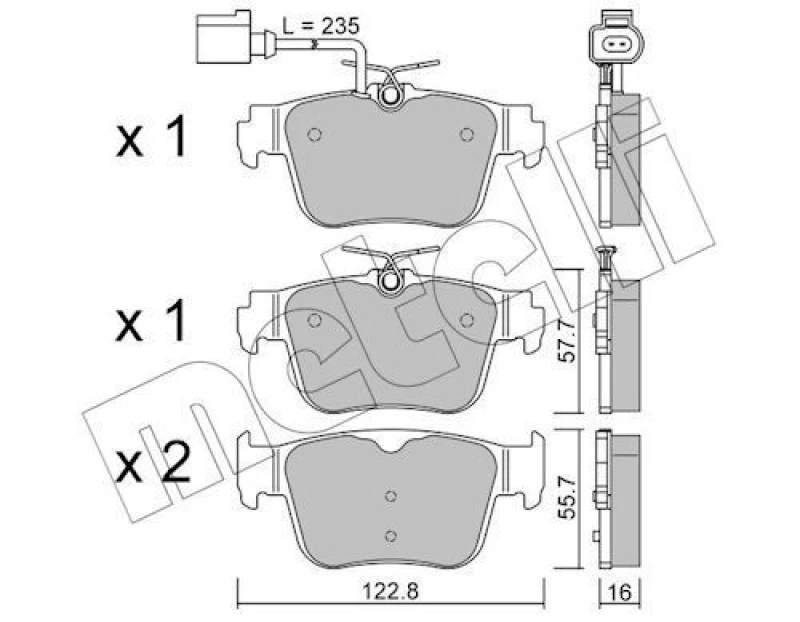 Image of METELLI Brake pad set METELLI 22-1317-1
