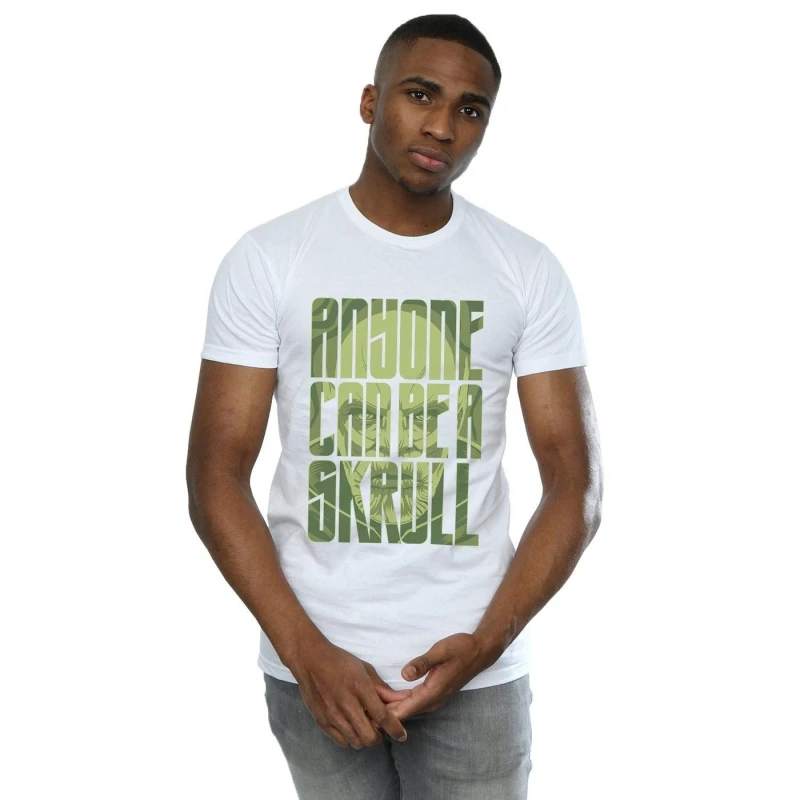 Image of Marvel Marvel Men Captain Anyone Can Be A Skrull T-Shirt in White Size: Small White S Male 5059276107055