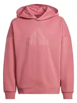 adidas Unisex Junior Future Icons Badge Of Sport Logo Hoodie - Dark Pink Size 13-14 Years