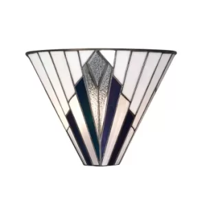 image of Astoria 1 Light Indoor Wall Uplighter Tiffany Style Glass, E14