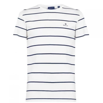 Image of Gant Bret Stripe T Shirt - Eggshell 113