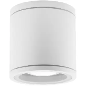 Image of Dayton 9cm Round Surface Mounted Downlight White Aluminium, Glass LED GU10 1x7W IP54 - Merano