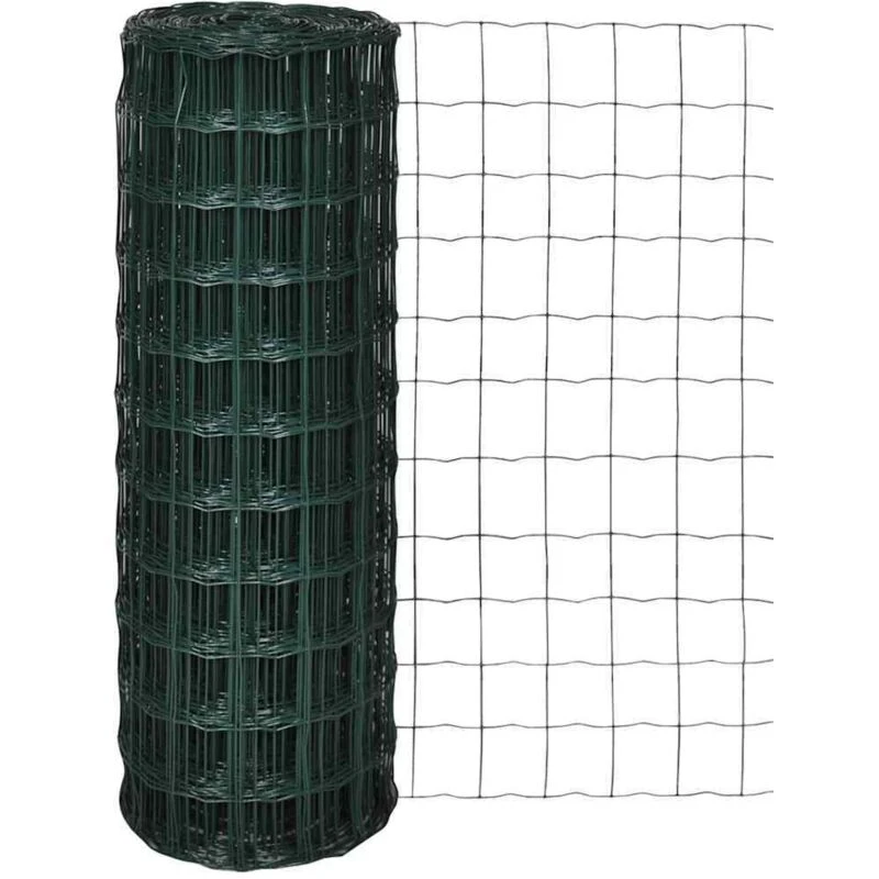 Image of vidaXL Euro Fence Panel Screen Barrier 10x0.8 m with 76x63mm Mesh Steel Green