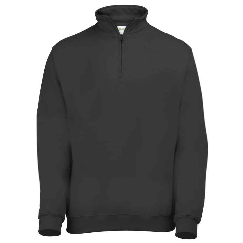 Image of AWDis AWDis Men Plain Sophomore ¼ Zip Sweatshirt in Black Size: Small Black S Male 5055747779936