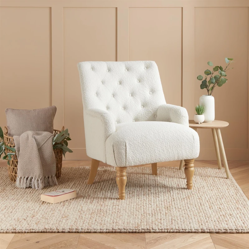 Image of Birlea Padstow White Fabric Armchair