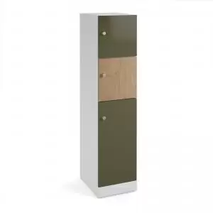 image of Flux 1700mm high lockers with three doors larger lower door - cam lock