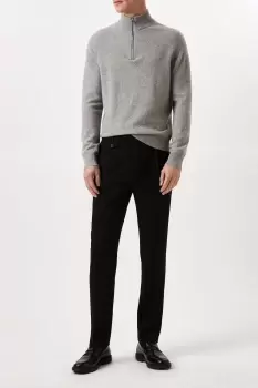 image of Slim Fit Black Pocket Detail Smart Trousers