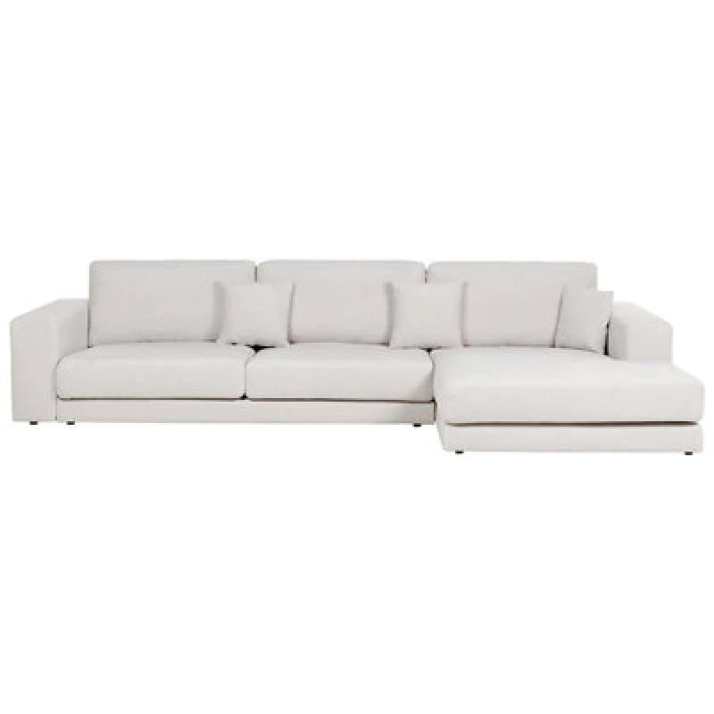 Image of Beliani Corner Sofa 4 Seater Lofoten Fabric Off-White Left Hand