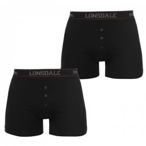 image of Lonsdale 2 Pack Boxers Mens - Black