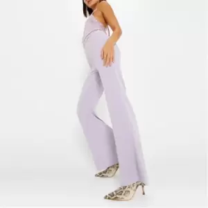 image of I Saw It First Ring Detail Wide Leg Trousers - Purple