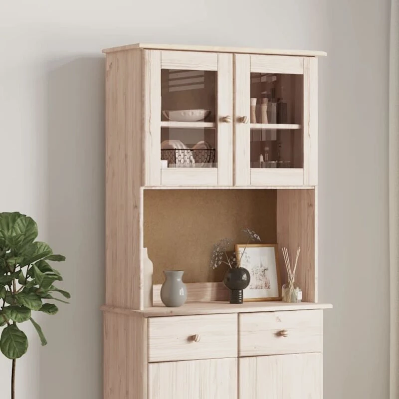 Image of Vidaxl Dresser Top Alta 77X30X92cm Solid Wood Pine, Brown 353945