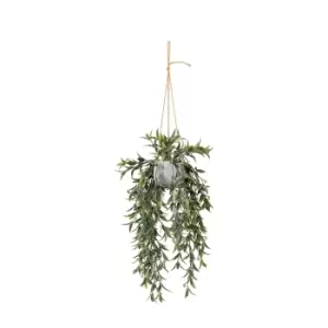 Gallery Interiors Faux Hanging Willow in Cement Pot