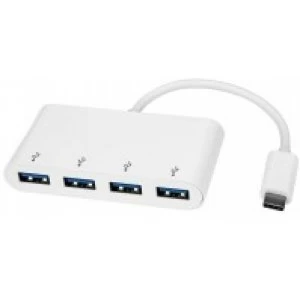 Image of StarTech 4 Port USB C Hub USB C to 4x USB A USB 3.0 White