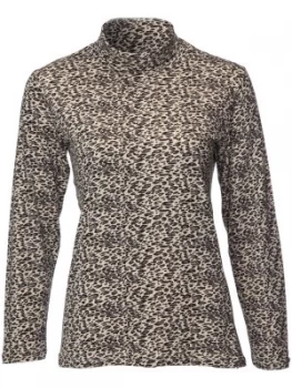 image of Swing Out Sister Pardus Print Roll Neck Cream