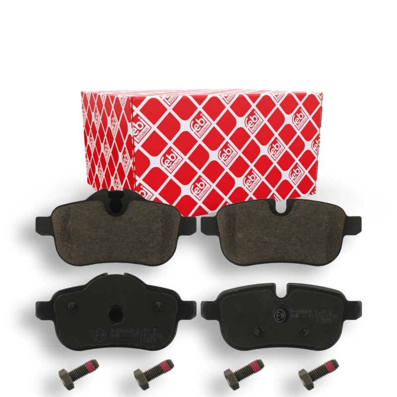 Image of FEBI BILSTEIN 16785 Brake pad set Rear Axle, prepared for wear warning indicator, with bolts/screws Brake Pad Set,disc brake (402)