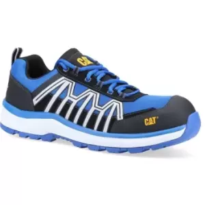 Image of Caterpillar - Mens Charge Leather Safety Trainers (12 UK) (Blue/Black/White) - Blue/Black/White