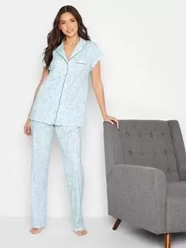 Image of Long Tall Sally Tall Romantic Floral Button Through Pj Set, Blue, Size 22-24, Women
