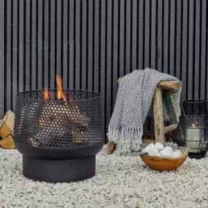 image of Buttermere Basket Outdoor Fire Pit Black